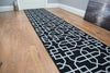 New Grey Trellis Long Hallway Stairs Runner Non Slip Kitchen Washable Mat Rug UK