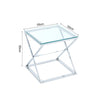 Living Room Glass Console Table Coffee Table Side End Table Chrome Leg Furniture