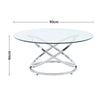 Modern Tempered Glass Coffee Table Side Table Living Room Furniture Chrome Leg