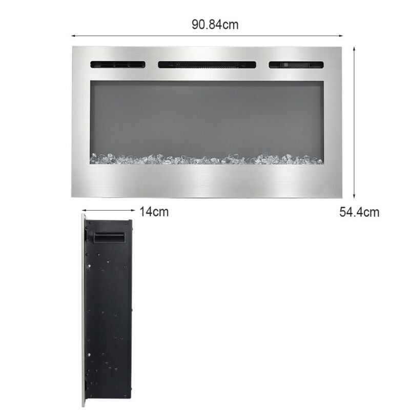LED Electric Insert/Wall Mounted Fireplace 36" 40" 50" 60" Fire Heater w/ Remote