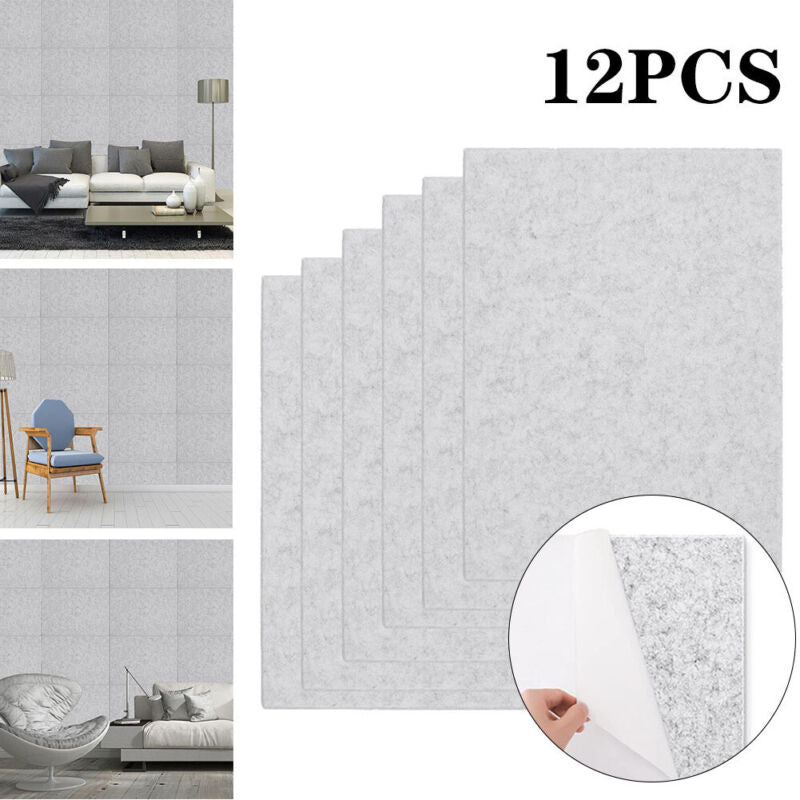 12X Acoustic Panels Sound Proofing Home Studio Recording 9mm Sheet Self-Adhesive