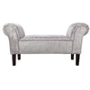 Crushed Velvet Fabric/Linen Bench Bed End Seat Chair Window Sofa Side Ottoman