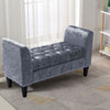 Velvet Fabric Storage Ottoman Bench Toy Bedding Organized Box Window Seat Chair