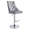 Fabric Bar Stool Gas Lift Swivel Breakfast Kitchen Pub Chair Studded Button Back