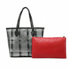2PCS Ladies Lattice Large Tote Handbag Shoulder Bag Women designer Small Bag