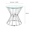 Round Coffee Table with Clear Tempered Glass Top Sofa Side End Table Home Office