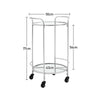 Industrial Drinks Trolley Glass & Metal Cart Vintage Serving Shelf Kitchen Table