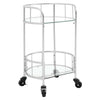 Kitchen Dining Room Serving Cart 2 Tier Glass Shelves Drinks Trolley Side Table