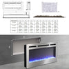 36 40 50 60" Electric Fireplace 12 Color LED Insert/Wall Mounted Heater Timer UK