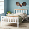 White Wooden Bed Frame 3FT Single Bed 4FT6 Double King Size Pine Slatted Bed