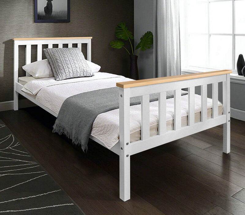 Kids Bunk Beds Mid Sleeper Pine Wooden 3FT Single Cabin Bed Frame Slide & Ladder