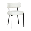 Modern Dining Chair Set Upholstered Kitchen Chairs TeddyFleece Velvet White Soft