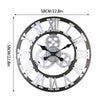 58CM LARGE OUTDOOR GARDEN WALL CLOCK BIG ROMAN NUMERALS GIANT OPEN FACE METAL UK