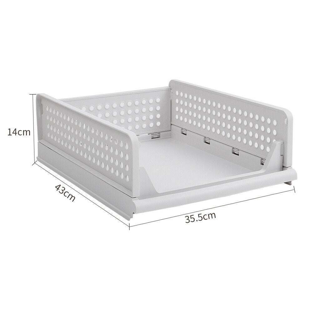 Detachable Wardrobe Drawer Cabinet Organizer Stackable Clothes Storage Box White