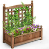 Trough Garden Wooden Planter Box Flower Grow Pot with Trellis Lattice Raised Bed