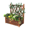 Trough Garden Wooden Planter Box Flower Grow Pot with Trellis Lattice Raised Bed