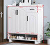 3 Door 1Drawer Shoe Storage Cabinet Cupboard Footwear Organiser Unit Stand White