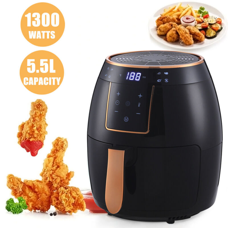 5.5L Manual/Smart Touch Air Fryer Compact Design With Timer, Temperature Control