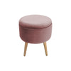 Round Dressing Table Stool Footstool Velvet Padded Ottoman Storage Box Pouffe