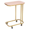 C-Shaped Sofa Side Table Golden Metal Frame End Coffee/Snack Table Living Room