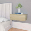 2pcs Floating Nightstands Wall-Mounted Shelf Table with Drawer Chipboard Bedroom