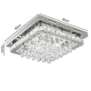 Modern Square Ceiling Chandelier Crystal Silver Light Lamp Pendant Home Hallway
