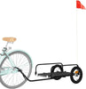 Bike Trailer Cargo Wagon Bicycle Cart Luggage Steel Black