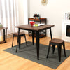 SOLID WOOD TOP SQUARE METAL DINING TABLE WITH 2/4 CHAIRS STOOL INDUSTRIAL STYLE
