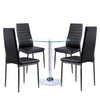 Glass Dining Table Kitchen Dining Table and 2/4 Velvet/PU Leather Chairs Set