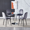 Glass Dining Table Kitchen Dining Table and 2/4 Velvet/PU Leather Chairs Set