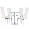 Glass Dining Table Kitchen Dining Table and 2/4 Velvet/PU Leather Chairs Set