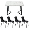 Dining Table and 4 Chairs Metal legs Modern Home Dining Room Kitchen Furniture