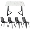 Dining Table and 4 Chairs Metal legs Modern Home Dining Room Kitchen Furniture