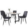 Dining Table and Chairs 4 Set Linen Padded Seat Dining Room Kitchen Furniture