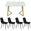 Dining Table and 4 Chairs Metal legs Modern Home Dining Room Kitchen Furniture
