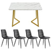Dining Table and 4 Chairs Metal legs Modern Home Dining Room Kitchen Furniture