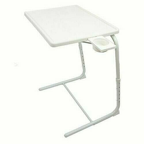 Freestanding Adjustable Portable Table buddy Dinner Laptop desk with cup holder