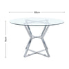 Chrome Kitchen Furniture Glass Dining Table 2 4 6 Leather Chair Round Glass Desk