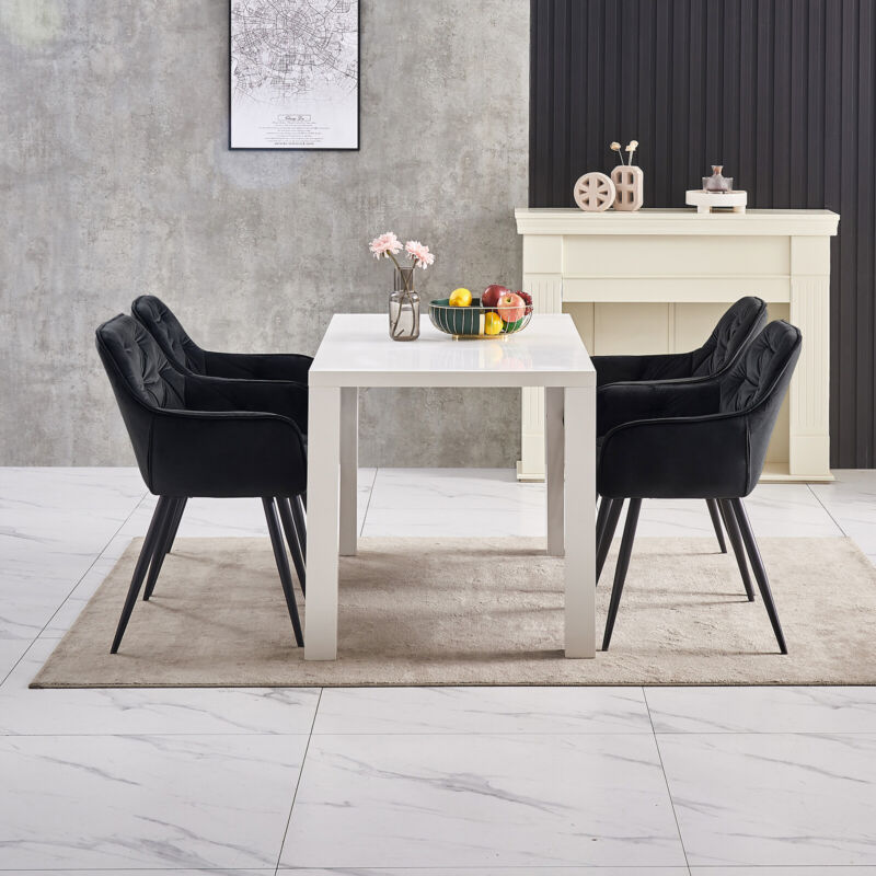 4PCS Industrial Dining Table & Chair Set Kitchen Furniture Table office chairs