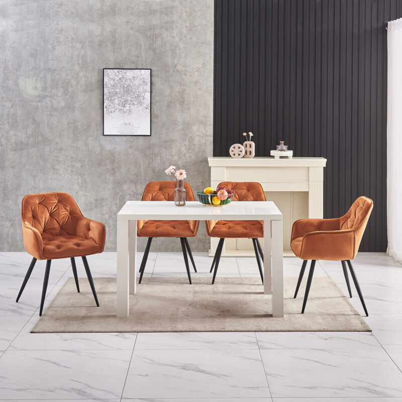 4PCS Industrial Dining Table & Chair Set Kitchen Furniture Table office chairs