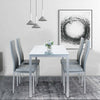 Classic Glass Dining Table and 4 Chairs PU Leather Set Kitchen Home Furniture