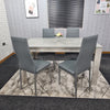 Grey Dining Table And 4 Chairs Dining Room Wood kitchen table and Leather chairs
