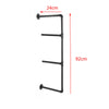 2Pcs 4 Tiers Industrial Floating Iron Pipe Shelf Retro DIY Wall Mounted Bracket