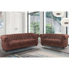 Retro Upholstered Chesterfield Tan Leather 3+2+1 Seater Sofa Settee Suite Couch