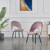 1/2/4/6 Velvet Dining Chairs Set Padded Seat Metal Leg Kitchen Home Office Chair