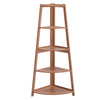Corner Ladder Shelf 5 Tier Wooden Fan-Shaped Display Stand Storage Rack Bookcase