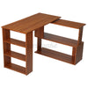 L-shaped Computer Desk Corner PC Table Workstation Home Office Shelves Rotatable