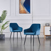 Set of 2/4 Dining Chairs Velvet Padded Seat Metal Legs High Back Chairs Kitchen