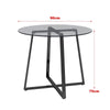 Tempered Glass Dining Table Modern Home Office Kitchen Table with Chrome Legs UK