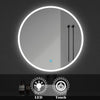 Illmiunated Round LED Bathroom Mirror Single Touch Fogless Cold White Light Wall